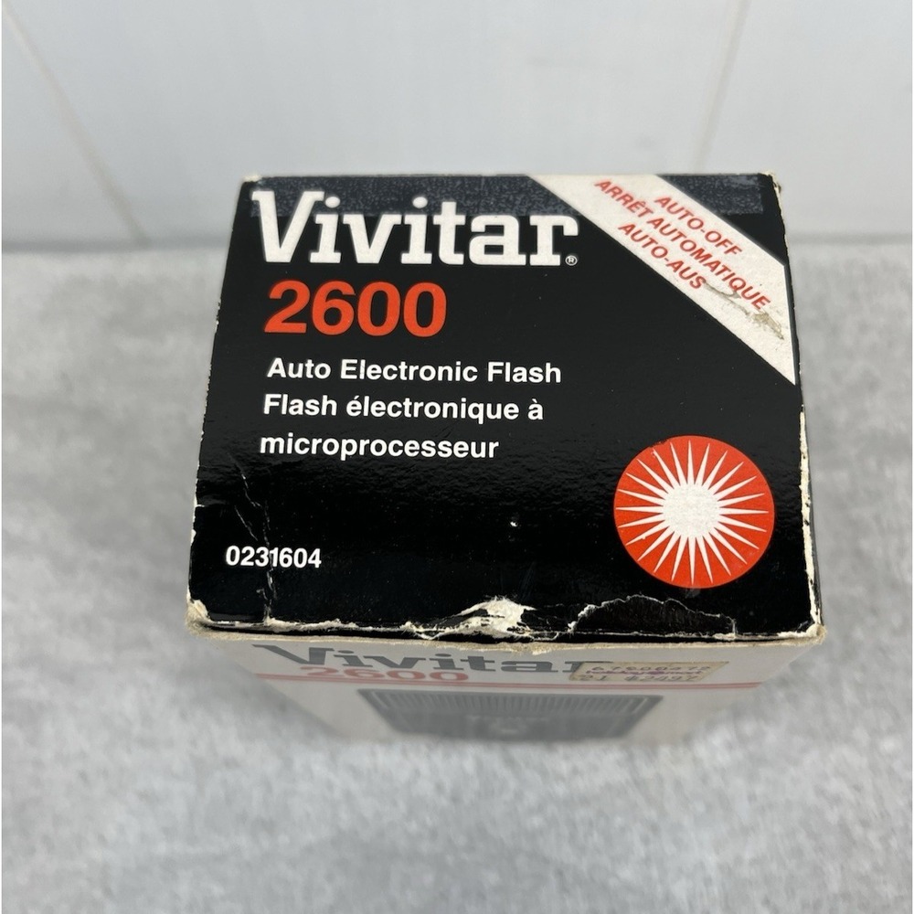 Vintage Vivitar 2600 Auto Flash Standard Hot Shoe Mount Original Box Untested - Picture 4 of 9